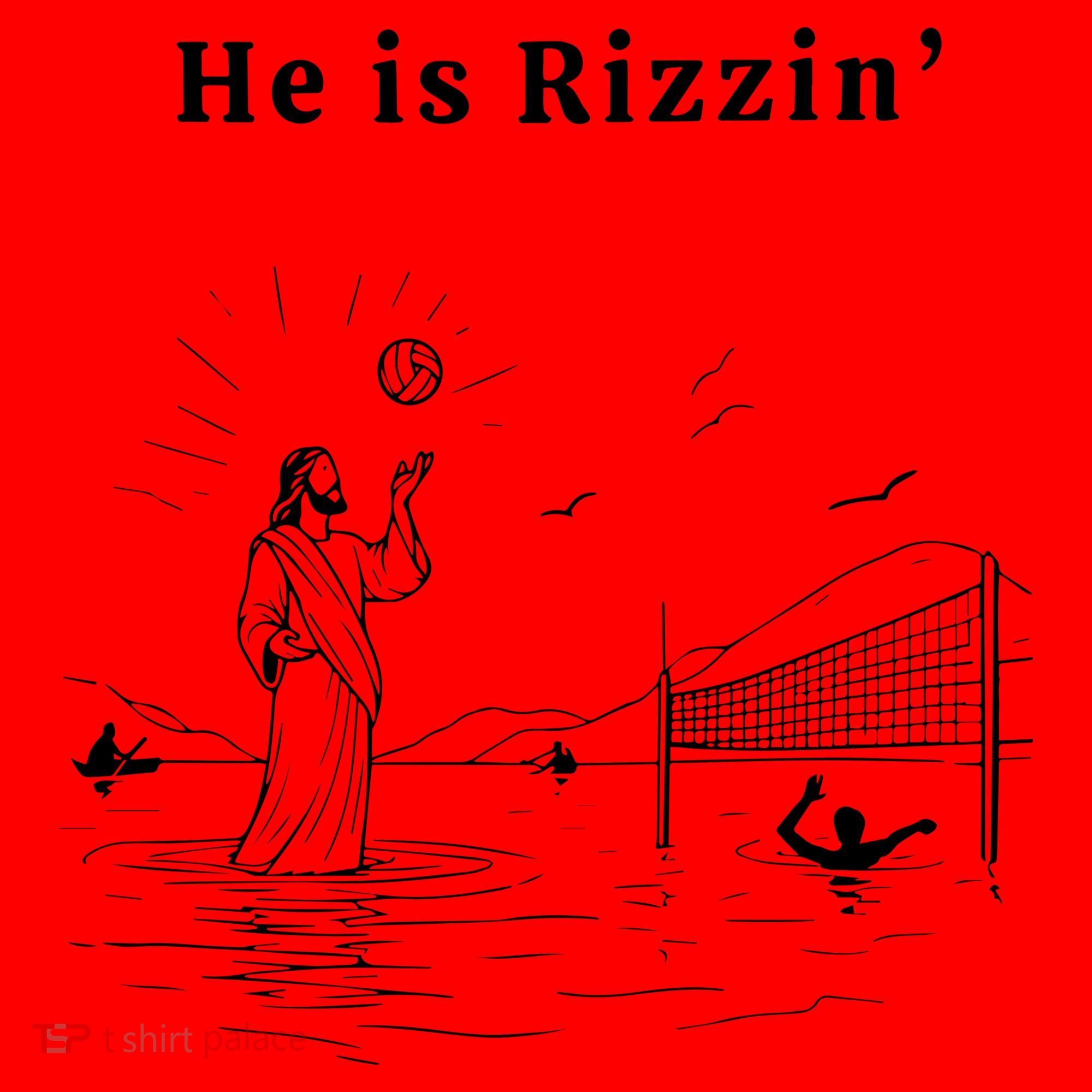He Is Rizzin Jesus Volleyball Santa Hat