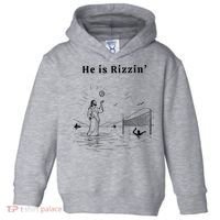 He Is Rizzin Jesus Volleyball Toddler Hoodie thumb 0