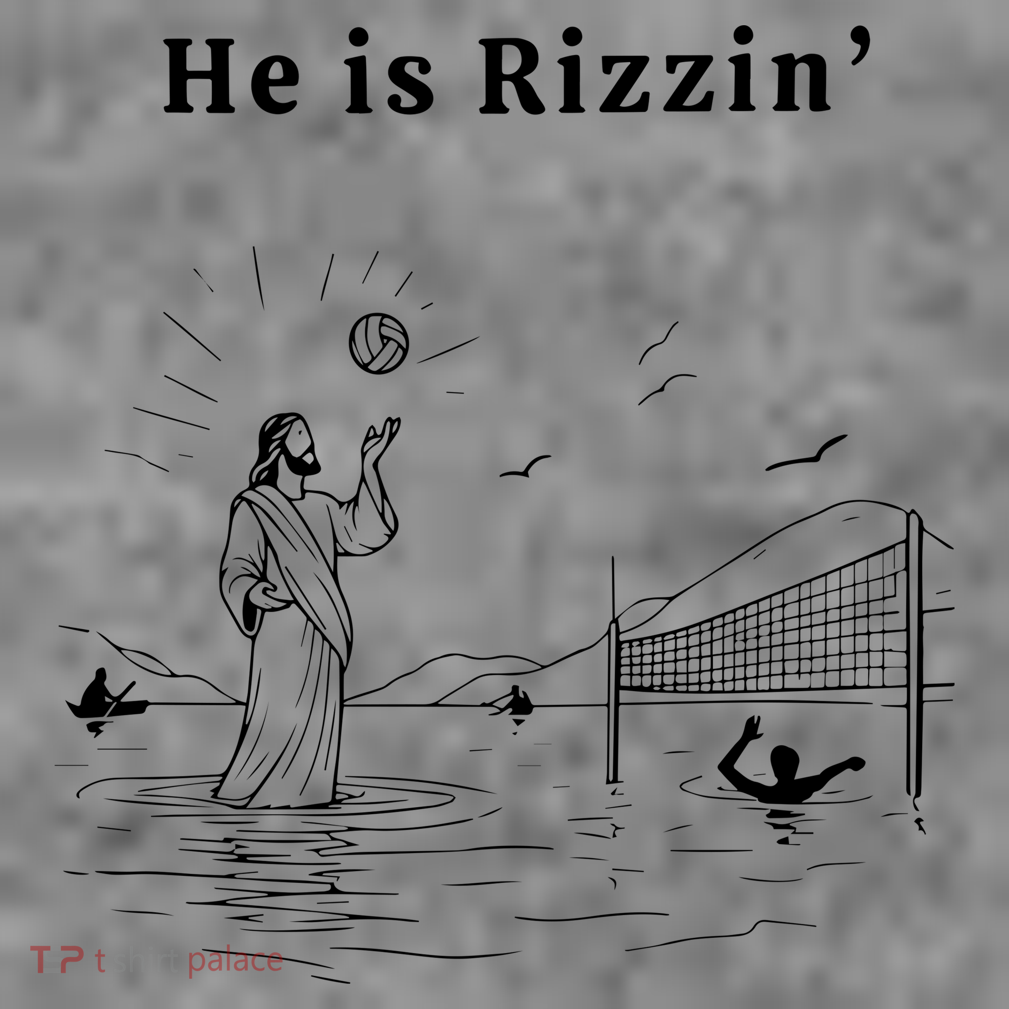 He Is Rizzin Jesus Volleyball Toddler Hoodie