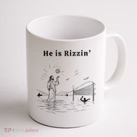 He Is Rizzin Jesus Volleyball Coffee Mug thumb 1