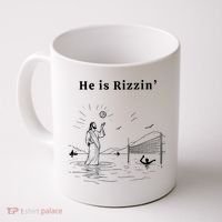 He Is Rizzin Jesus Volleyball Coffee Mug thumb 0