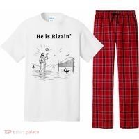 He Is Rizzin Jesus Volleyball Pajama Set thumb 0