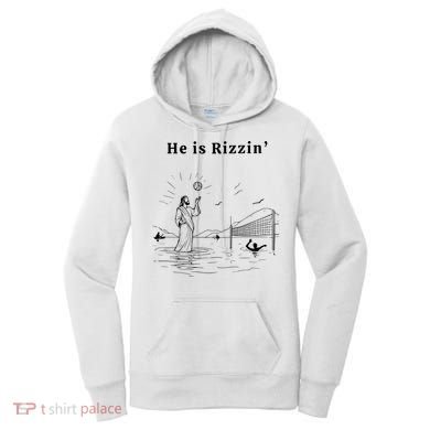 He Is Rizzin Jesus Volleyball Women's Hoodie