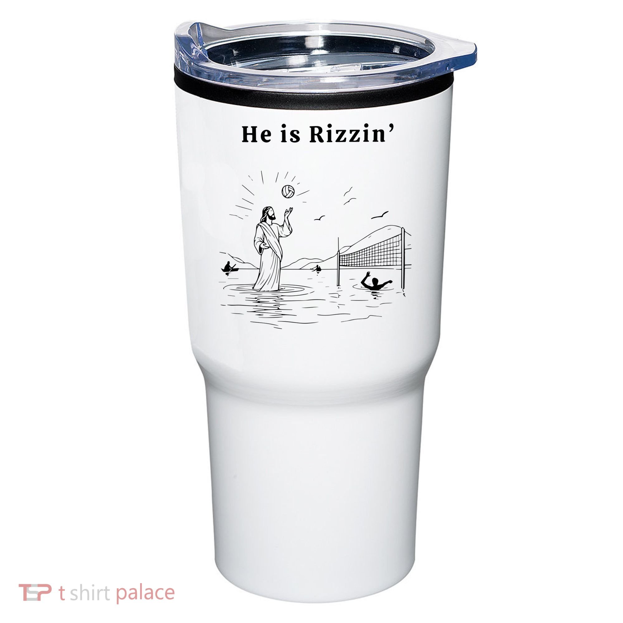 He Is Rizzin Jesus Volleyball Tumbler