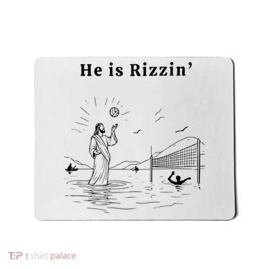 He Is Rizzin Jesus Volleyball Mousepad