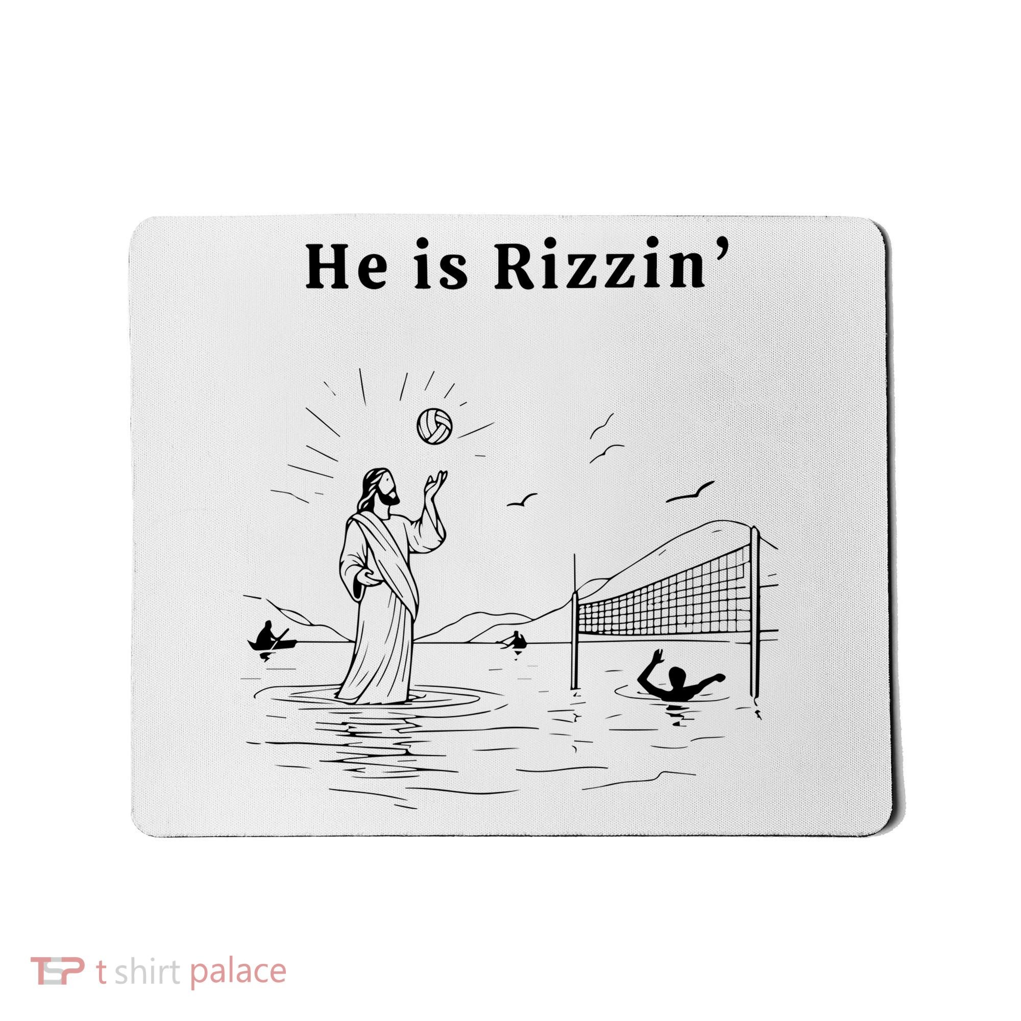 He Is Rizzin Jesus Volleyball Mousepad