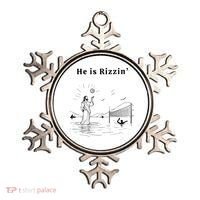 He Is Rizzin Jesus Volleyball Ornament thumb 0