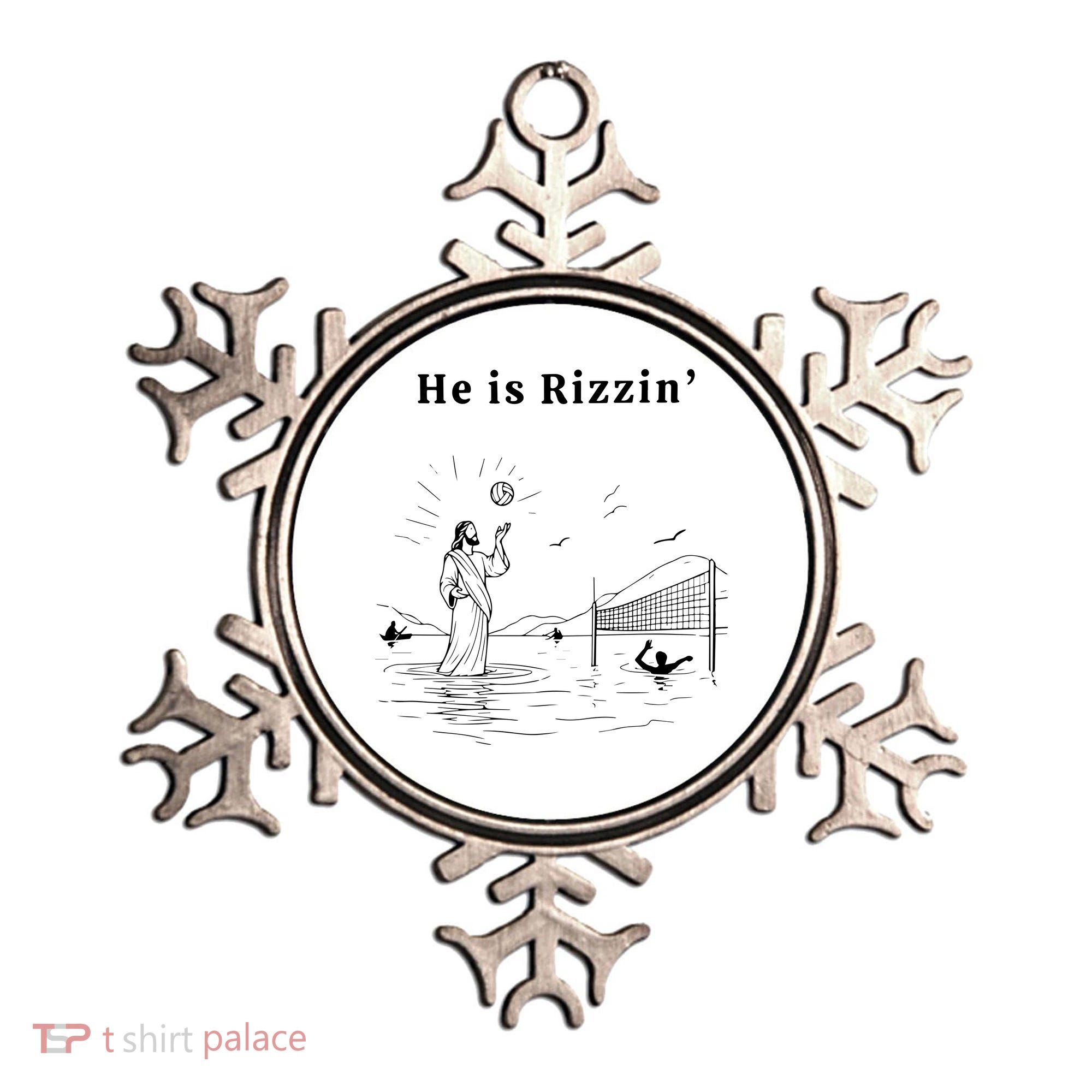 He Is Rizzin Jesus Volleyball Ornament