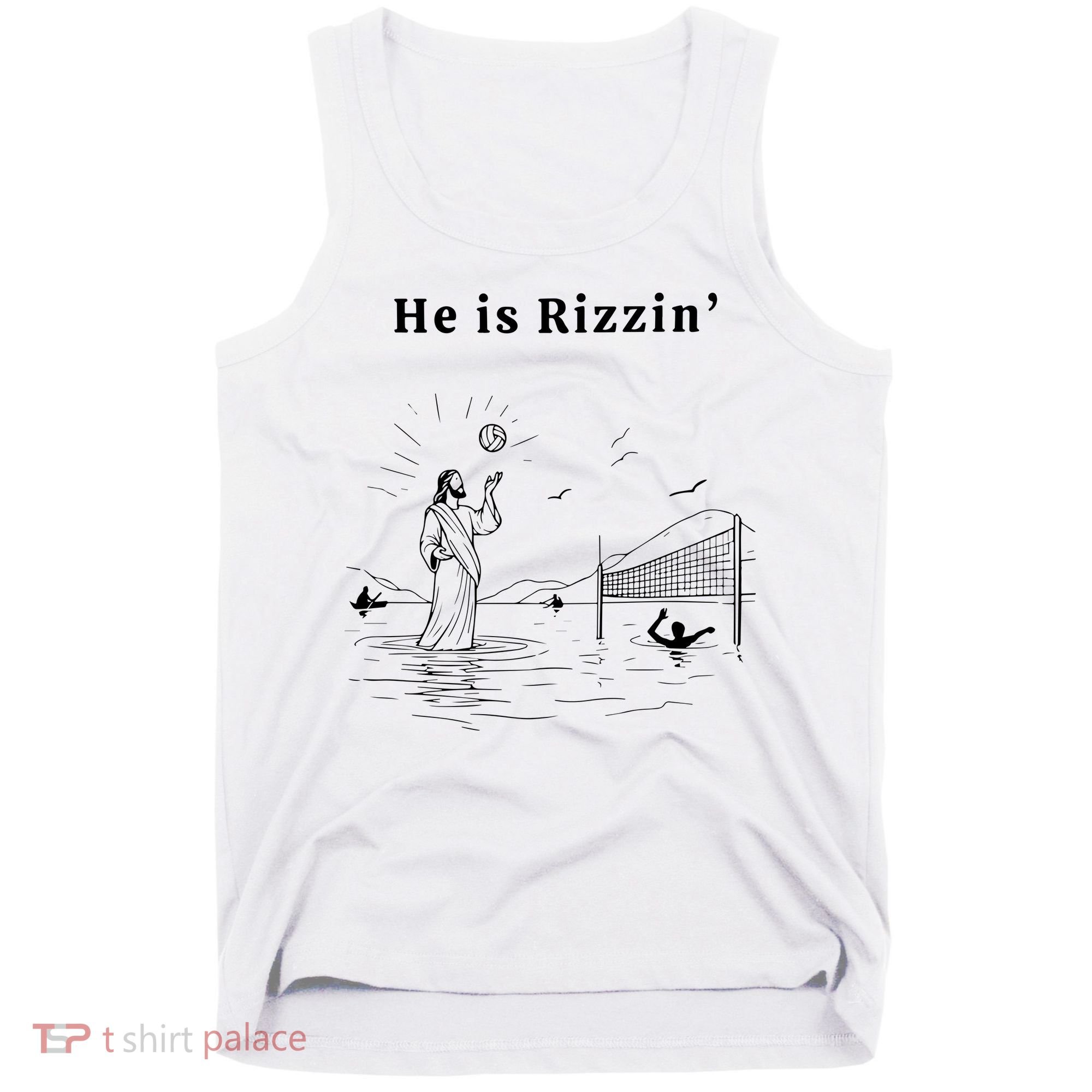 He Is Rizzin Jesus Volleyball Tank Top