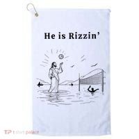 He Is Rizzin Jesus Volleyball Golf Towel thumb 0