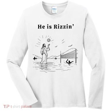 He Is Rizzin Jesus Volleyball Women's Long Sleeve Shirt