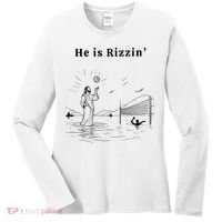 He Is Rizzin Jesus Volleyball Women's Long Sleeve Shirt thumb 0