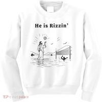 He Is Rizzin Jesus Volleyball Kids Sweatshirt thumb 0