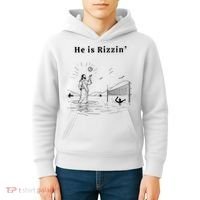 He Is Rizzin Jesus Volleyball Kids Hoodie thumb 4