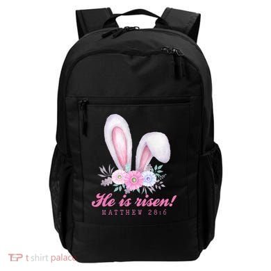 He Is Risen Easter Sunday Bunny Floral Backpack
