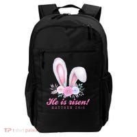 He Is Risen Easter Sunday Bunny Floral Backpack thumb 0