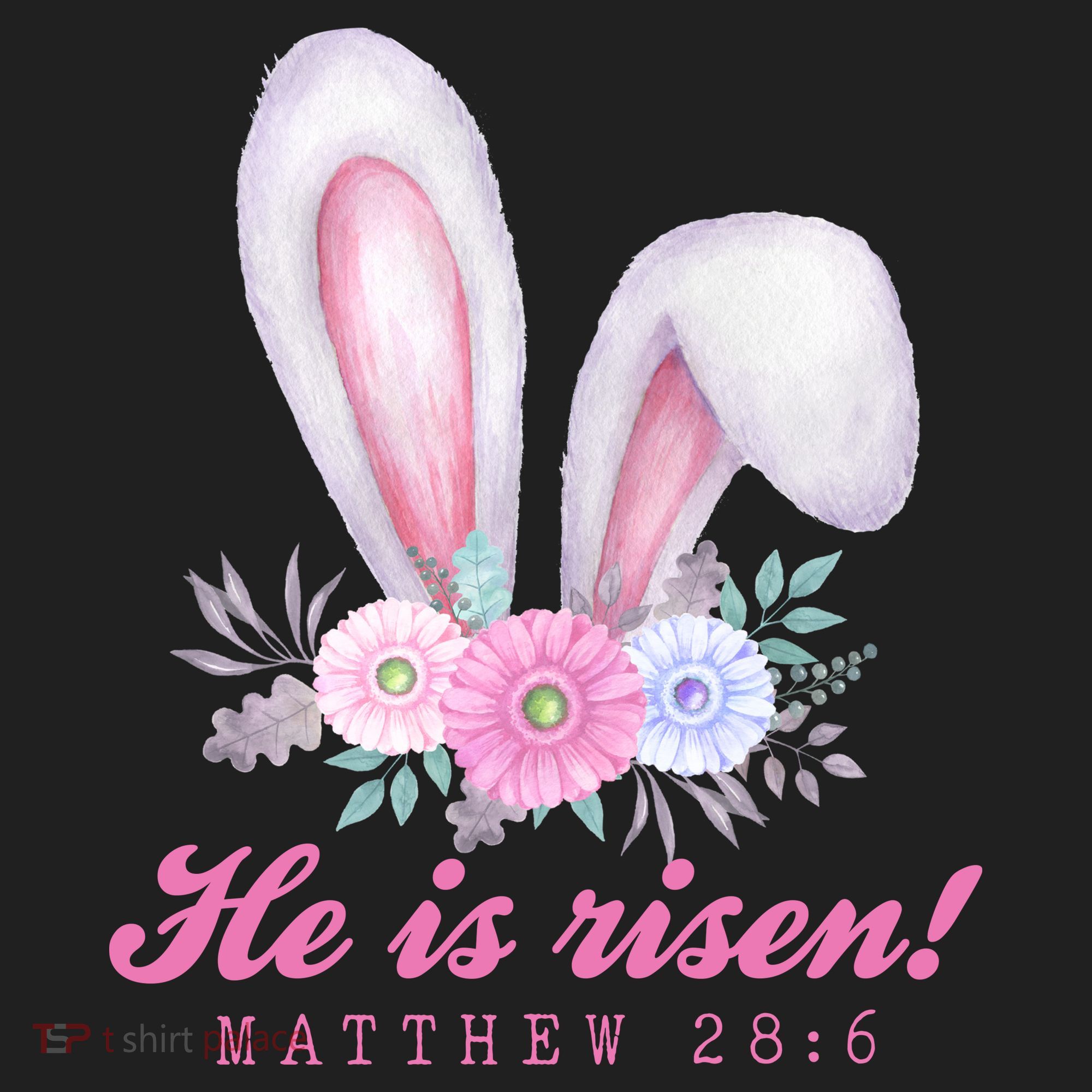 He Is Risen Easter Sunday Bunny Floral Beanie