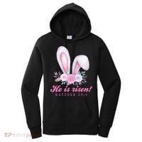He Is Risen Easter Sunday Bunny Floral Women's Hoodie thumb 0
