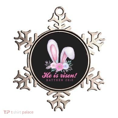 He Is Risen Easter Sunday Bunny Floral Ornament