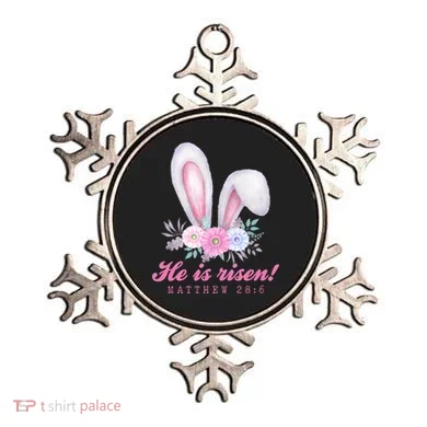 He Is Risen Easter Sunday Bunny Floral Ornament