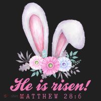 He Is Risen Easter Sunday Bunny Floral Golf Towel thumb 3