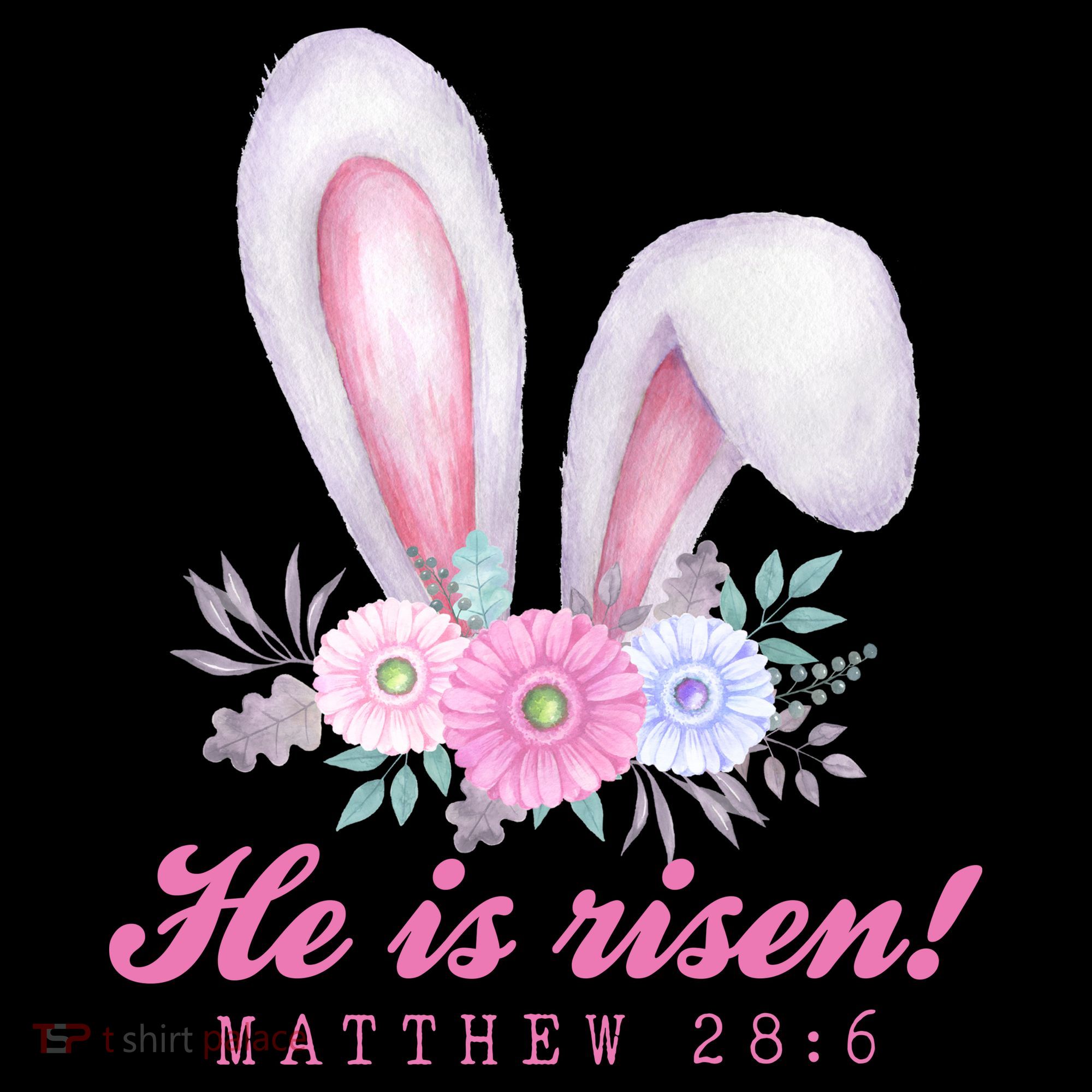 He Is Risen Easter Sunday Bunny Floral Tote Bag