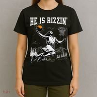 He Is Risen Rizzin Easter Jesus Christian Faith Basketball T-Shirt thumb 4