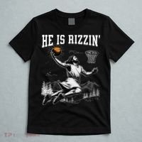 He Is Risen Rizzin Easter Jesus Christian Faith Basketball T-Shirt thumb 5