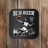 He Is Risen Rizzin Easter Jesus Christian Faith Basketball Coaster thumb 0