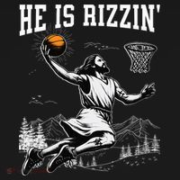 He Is Risen Rizzin Easter Jesus Christian Faith Basketball Women's Hoodie thumb 2