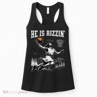 He Is Risen Rizzin Easter Jesus Christian Faith Basketball Women's Tank Top thumb 0