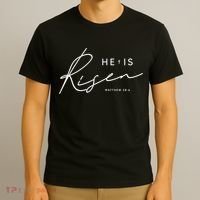 He Is Risen Jesus Easter Christian T-Shirt thumb 3