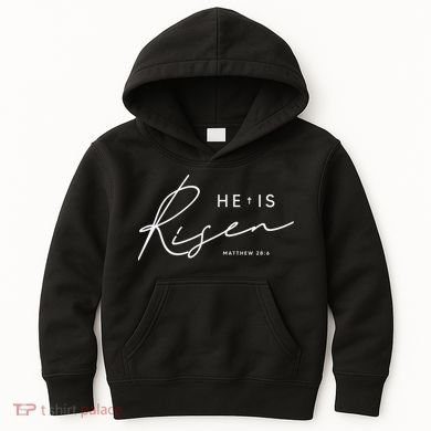 He Is Risen Jesus Easter Christian Kids Hoodie
