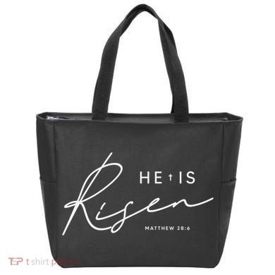 He Is Risen Jesus Easter Christian Tote Bag