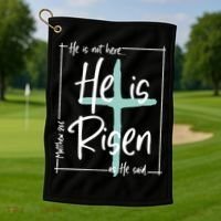 He Is Risen As He Said Christian Easter Day Golf Towel thumb 1