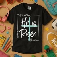 He Is Risen As He Said Christian Easter Day Kids T-Shirt thumb 3
