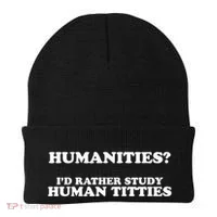 Humanities ID Rather Study Human Titties Beanie thumb 0