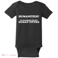 Humanities ID Rather Study Human Titties Baby Bodysuit thumb 0