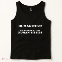 Humanities ID Rather Study Human Titties Tank Top thumb 2