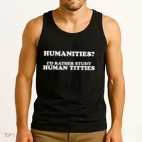 Humanities ID Rather Study Human Titties Tank Top thumb 3
