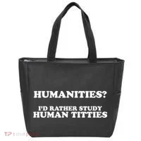 Humanities ID Rather Study Human Titties Tote Bag thumb 0