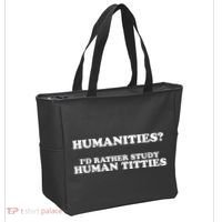 Humanities ID Rather Study Human Titties Tote Bag thumb 2