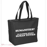 Humanities ID Rather Study Human Titties Tote Bag thumb 2