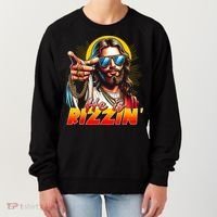 He Is Rizzin' Funny Jesus Christian Happy Easter Eggs  Women's Sweatshirt thumb 0
