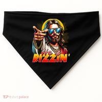 He Is Rizzin' Funny Jesus Christian Happy Easter Eggs  USA-Made Doggie Bandana thumb 0