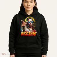 He Is Rizzin' Funny Jesus Christian Happy Easter Eggs  Hoodie thumb 5