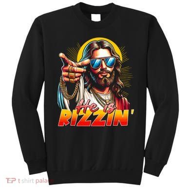 He Is Rizzin' Funny Jesus Christian Happy Easter Eggs  Sweatshirt