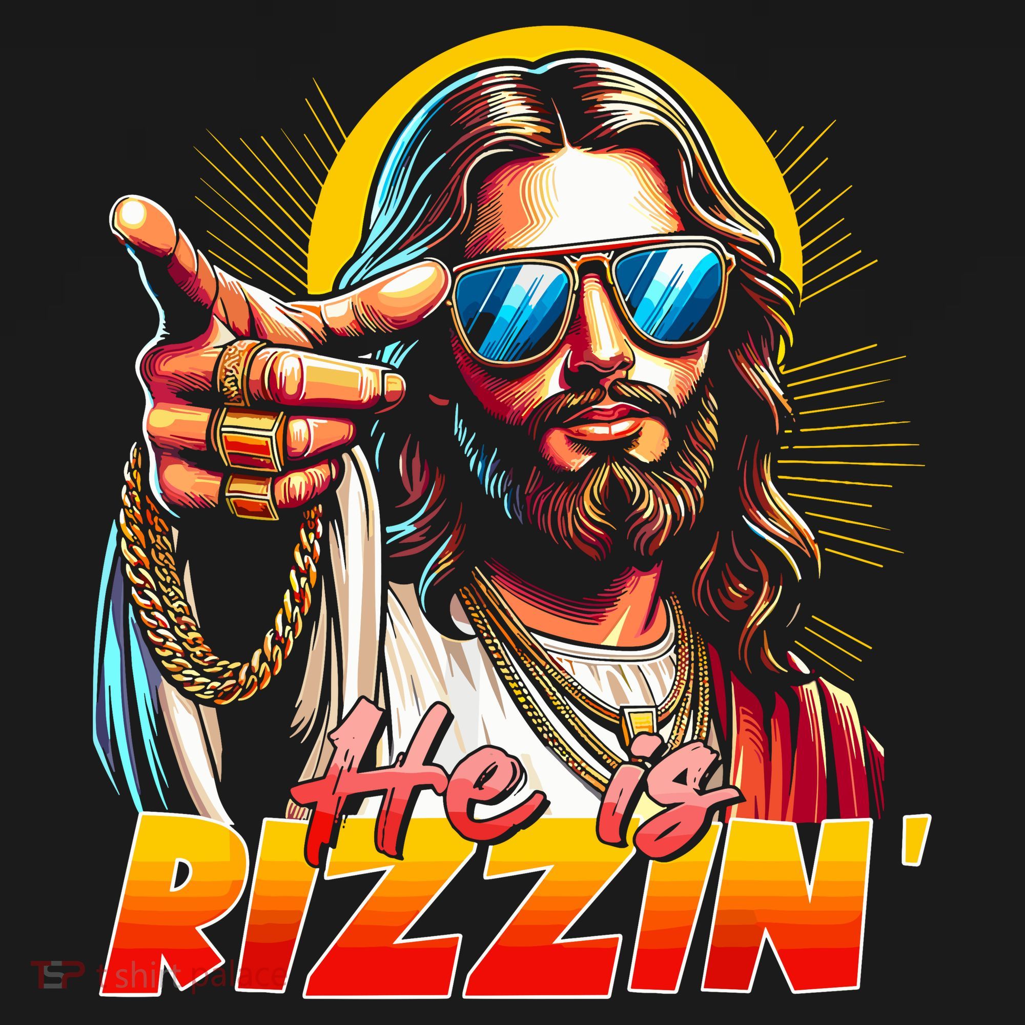 He Is Rizzin' Funny Jesus Christian Happy Easter Eggs  Sweatshirt