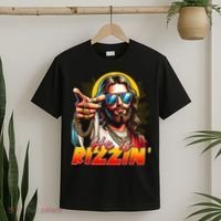 He Is Rizzin' Funny Jesus Christian Happy Easter Eggs  T-Shirt thumb 2