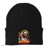 He Is Rizzin' Funny Jesus Christian Happy Easter Eggs  Beanie thumb 0